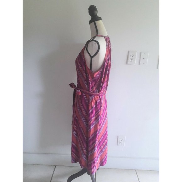 A New Day Sleeveless Cotton Dress Purple Multi Stripes size XL - Picture 4 of 5